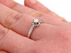 Vintage Diamond Solitaire Wearing Hand