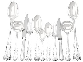 Sterling Silver Canteen of Cutlery for Twelve Persons by George Adams - Antique Victorian (1850)