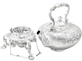 antique silver spirit kettle