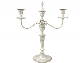 Sterling Silver Three Light Candelabrum - Adams Style - Antique George V