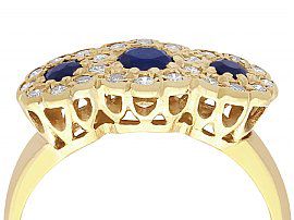 Sapphire and Diamond Yellow Gold Ring Vintage