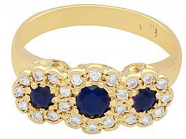 Sapphire and Diamond Yellow Gold Ring in Gold