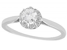 0.37ct Diamond and 18ct White Gold Solitaire Ring - Vintage Circa 1960