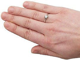 White Gold Diamond Solitaire Wearing Hand 