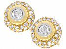 0.88 ct Diamond and 18 ct Yellow Gold Cluster Earrings - Vintage Circa 1960