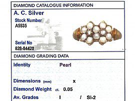 19th Century Pearl Ring Card