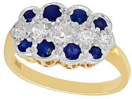 Sapphire and Diamond Cocktail Ring Gold