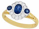 0.56 ct Sapphire and 0.38 ct Diamond, 18 ct Yellow Gold Dress Ring - Contemporary