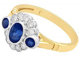 Sapphire and Diamond Cocktail Ring in 18k Yellow Gold