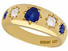 0.73 ct Sapphire and 0.40 ct Diamond, 18 ct Yellow Gold Dress Ring - Antique Victorian