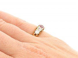 Synthetic Ruby Ring Wearing Hand