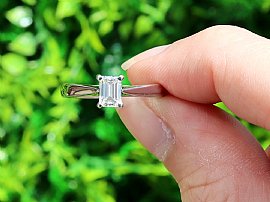 Emerald Cut Diamond Engagement Ring Outside