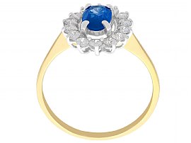 Blue sapphire and diamond cluster ring