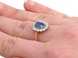 sapphire cluster ring yellow gold