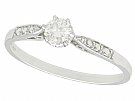 0.22 ct Diamond and Platinum Solitaire Ring - Vintage Circa 1960 and Contemporary