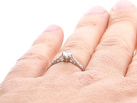 Diamond Solitaire Ring in Platinum Wearing 