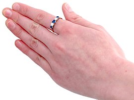Sapphire & Diamond Five Stone Ring Wearing