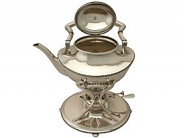 German Silver Spirit Kettle - Queen Anne Style - Antique Circa 1910