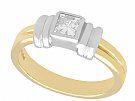 0.32 ct Diamond and 18 ct Yellow Gold Solitaire Ring - Art Deco Style - Contemporary 1997