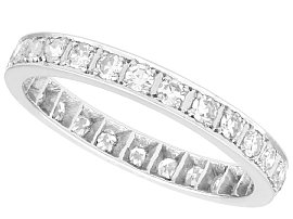 1.00ct Diamond and 14ct White Gold Full Eternity Ring - Vintage Circa 1990
