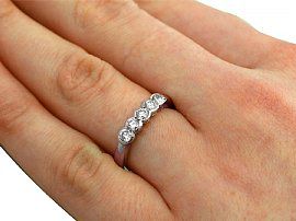 Diamond White Gold Ring wearing image 