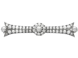 6.09ct Diamond and 10ct Yellow Gold Bar Brooch - Antique Circa 1900