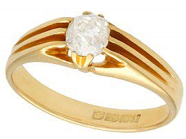 0.70 ct Diamond and 18 ct Yellow Gold Solitaire Ring - Antique 1914