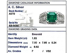 Large Emerald and Diamond Ring Card