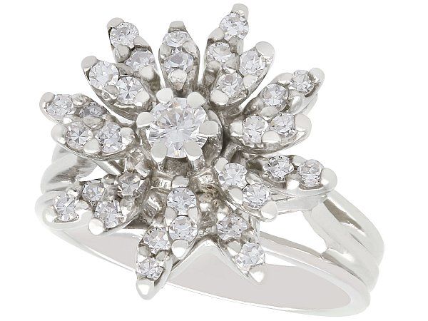 Vintage Diamond Cluster Ring | 1960s Jewellery | AC Silver