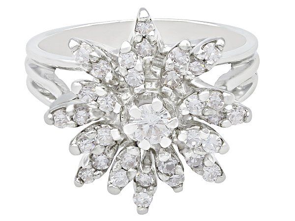 Vintage Diamond Cluster Ring | 1960s Jewellery | AC Silver
