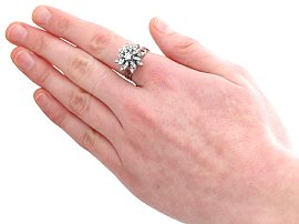 Vintage Diamond Cluster Ring Wearing
