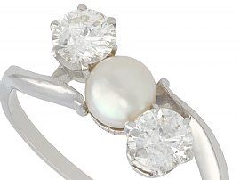 platinum pearl and diamond ring