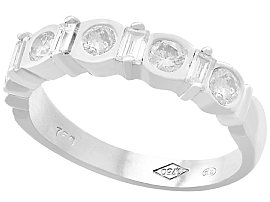 0.95ct Diamond, 18ct White Gold Half Eternity Ring - Vintage Circa 1990