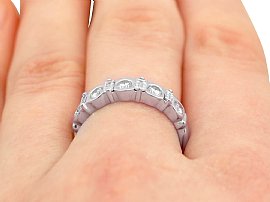 18ct White Gold Half Eternity Ring On hand 