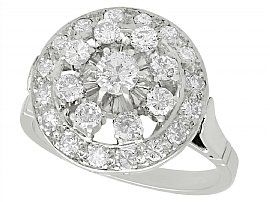 1.66 ct Diamond and Platinum Dress Ring - Vintage Circa 1960