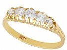 0.88 ct Diamond  and  18 ct Yellow Gold Five Stone Ring - Antique Circa 1900