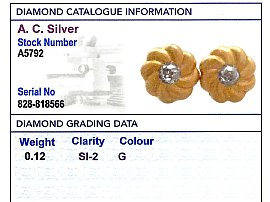 1920s Diamond Earrings in Yellow Gold