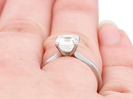 Square Diamond Ring Being Worn