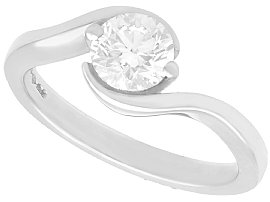 0.99ct Diamond and Platinum Solitaire Ring - Contemporary