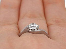 Platinum and Diamond Solitaire Ring wearing image