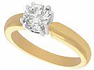 1.02 ct Diamond and 18 ct Yellow Gold Solitaire Ring - Contemporary