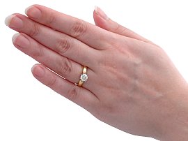 1 carat solitaire diamond ring yellow gold wearing