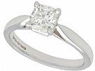 1.05 ct Diamond and 18 ct White Gold Solitaire Ring - Art Deco Style - Contemporary