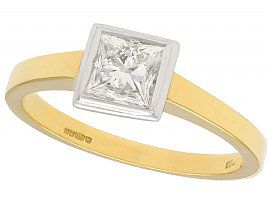 1.10 ct Diamond, 18 ct Yellow Gold, 18 ct White Gold Set,  Solitaire Ring - Contemporary 2002