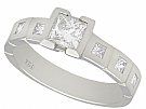 0.78 ct Diamond and 18 ct White Gold Solitaire Ring - Contemporary