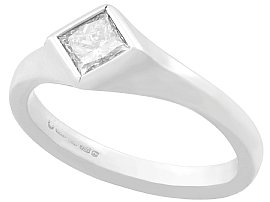 0.55ct Diamond and 18ct White Gold Solitaire Ring - Contemporary