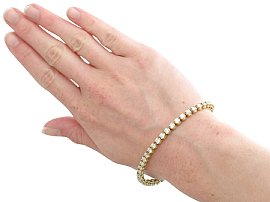 Gold Tennis Bracelet Wearing