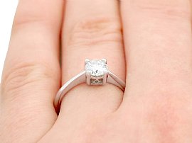 White Gold Brilliant Cut Diamond Ring Wearing