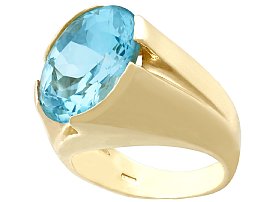 Large blue topaz vintage ring