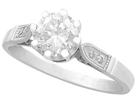 1.04 ct Diamond and Platinum Solitaire Ring - Vintage Circa 1940  and Contemporary
